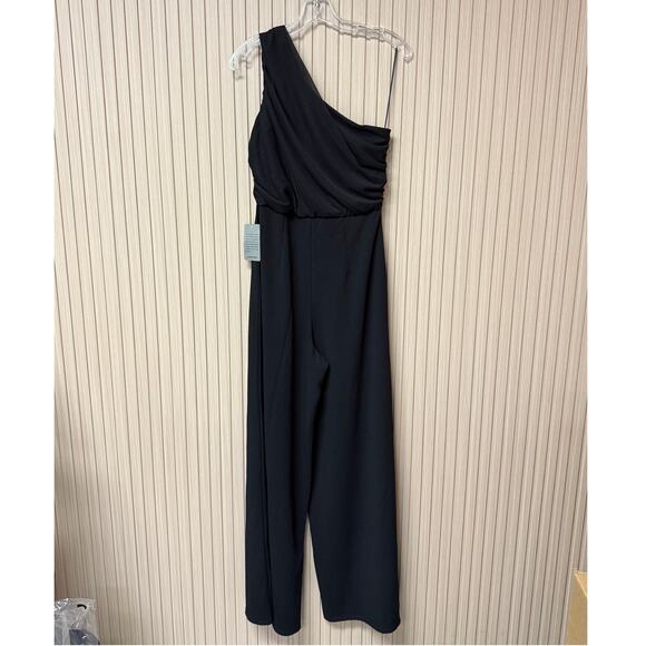 Love x Design Romper Tank One Shoulder Chiffon Lined Jumpsuits Women's Size M